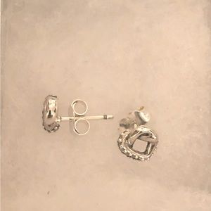 Pandora 925 Silver & Cubic Zirconia Twisted Heart Studs